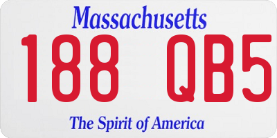 MA license plate 188QB5