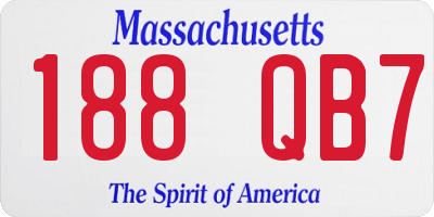 MA license plate 188QB7