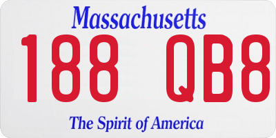 MA license plate 188QB8