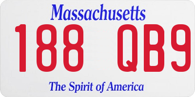 MA license plate 188QB9