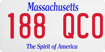 MA license plate 188QC0