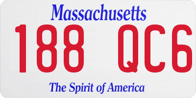 MA license plate 188QC6