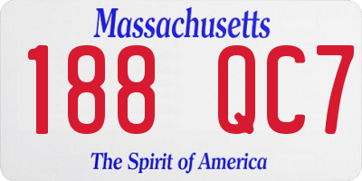 MA license plate 188QC7