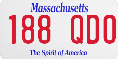 MA license plate 188QD0