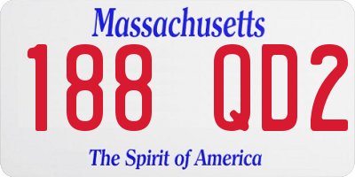MA license plate 188QD2