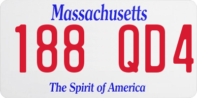 MA license plate 188QD4