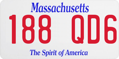 MA license plate 188QD6