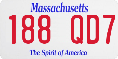 MA license plate 188QD7