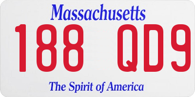 MA license plate 188QD9