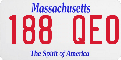 MA license plate 188QE0
