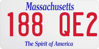 MA license plate 188QE2