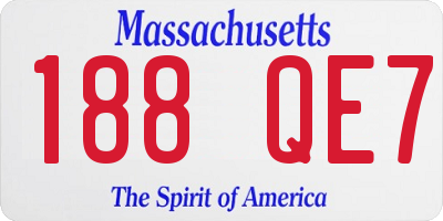 MA license plate 188QE7