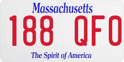 MA license plate 188QF0