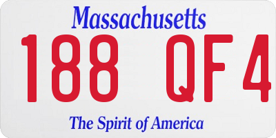 MA license plate 188QF4