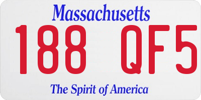 MA license plate 188QF5