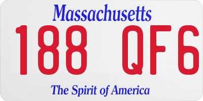 MA license plate 188QF6