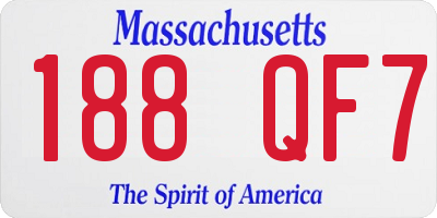 MA license plate 188QF7