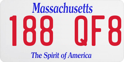 MA license plate 188QF8