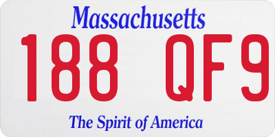 MA license plate 188QF9