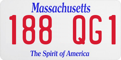 MA license plate 188QG1