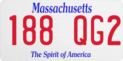 MA license plate 188QG2