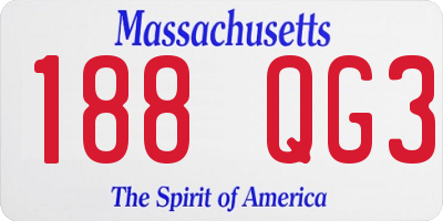 MA license plate 188QG3