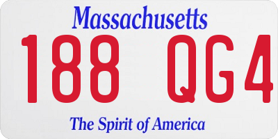 MA license plate 188QG4