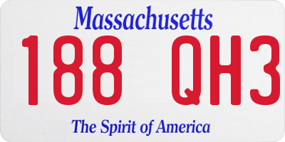 MA license plate 188QH3