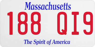 MA license plate 188QI9