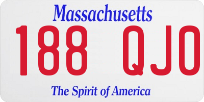 MA license plate 188QJ0