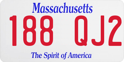 MA license plate 188QJ2