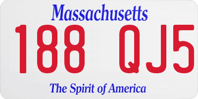 MA license plate 188QJ5