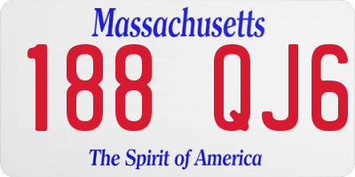 MA license plate 188QJ6