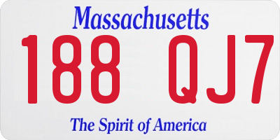 MA license plate 188QJ7