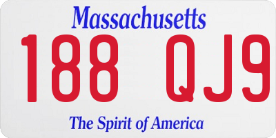 MA license plate 188QJ9