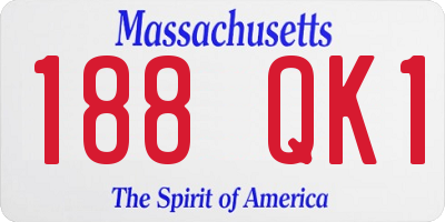 MA license plate 188QK1