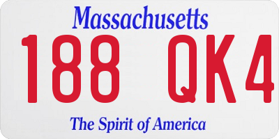 MA license plate 188QK4
