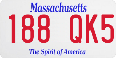 MA license plate 188QK5