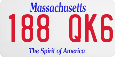 MA license plate 188QK6