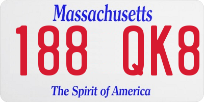 MA license plate 188QK8