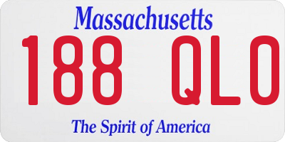 MA license plate 188QL0