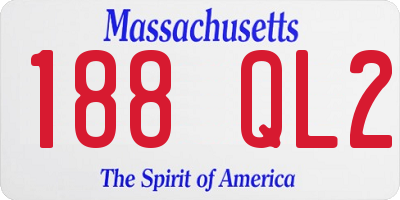 MA license plate 188QL2