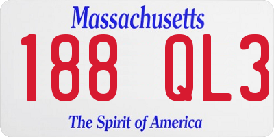 MA license plate 188QL3