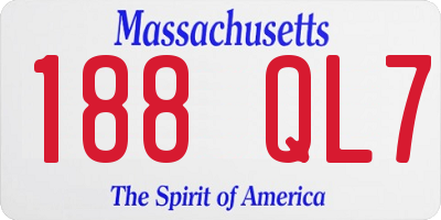 MA license plate 188QL7