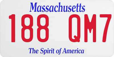 MA license plate 188QM7