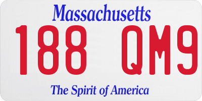 MA license plate 188QM9