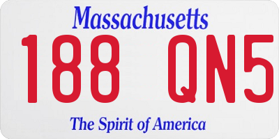 MA license plate 188QN5