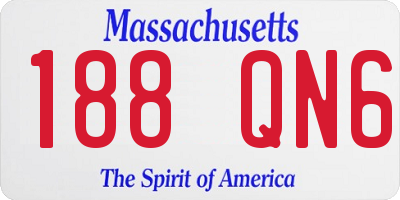 MA license plate 188QN6