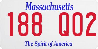 MA license plate 188QO2