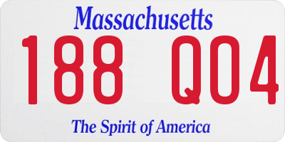 MA license plate 188QO4